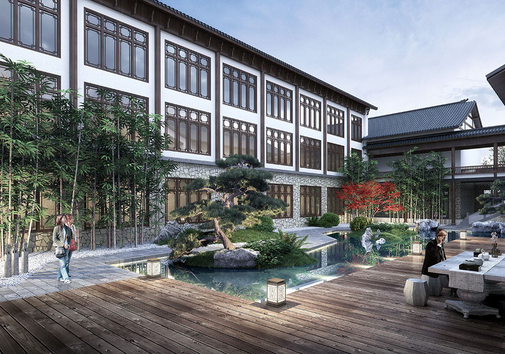 雁蕩山朝陽山莊規劃、景觀、施工圖設計輕奢度假酒店